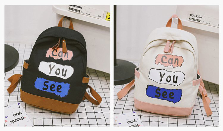 Fashion White Letter Shape Decorated Backpack,Backpack