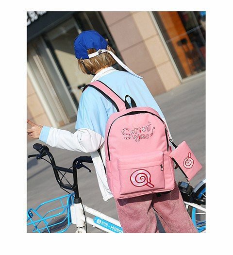 Fashion Pink Lollipops Shape Decorated Backpack,Backpack