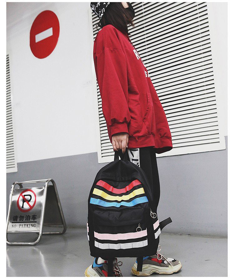 Fashion Multi-color Color-matching Decorated Backpack,Backpack