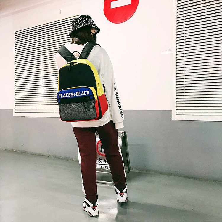 Fashion Black Letter Shape Decorated Backpack,Backpack