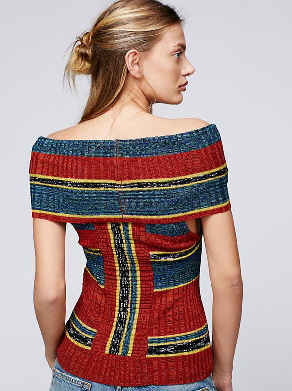 Fashion Multi-color Stripe Pattern Decorated Sweater,Sweater