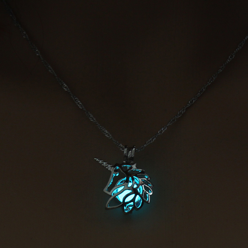 Fashion Blue Hollow Out Decorated Necklace,Pendants