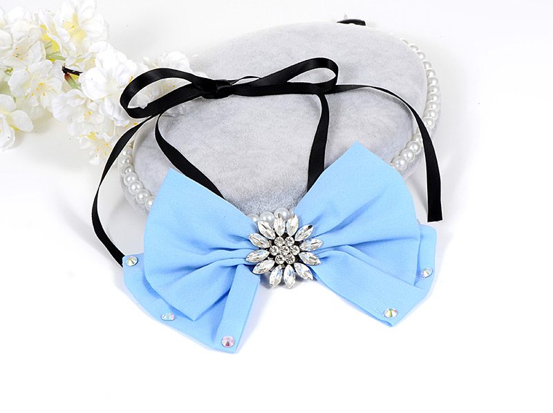 Fashion Pink Flower Shape Decorated Bowknot Choker,Korean Brooches