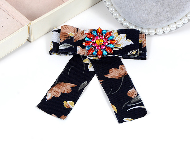 Fashion Pink Flower Pattern Deorated Bowknot Brooch,Korean Brooches