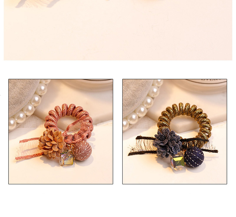 Fashion Navy Ball&flower Decorated Hair Band,Hair Ring