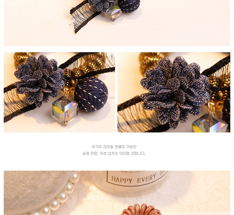 Fashion Light Blue Ball&flower Decorated Hair Band,Hair Ring