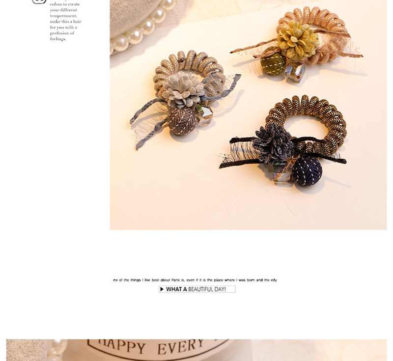 Fashion Navy Ball&flower Decorated Hair Band,Hair Ring