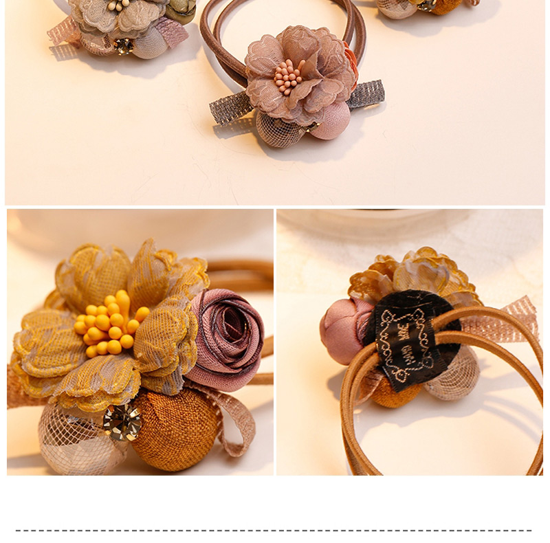 Fashion Dark Blue Flower Decorated Double Layer Hair Band,Hair Ring