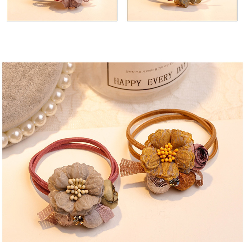 Fashion Dark Purple Flower Decorated Double Layer Hair Band,Hair Ring