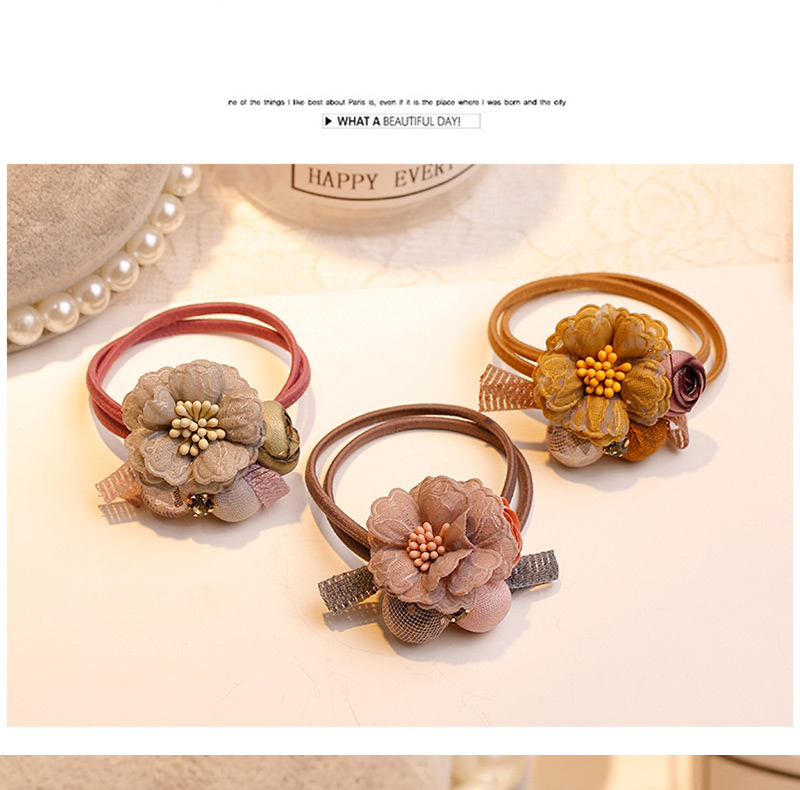 Fashion Dark Blue Flower Decorated Double Layer Hair Band,Hair Ring
