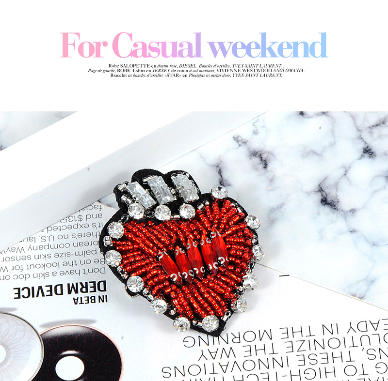Fashion Red Heart Shape Decorated Brooch,Korean Brooches