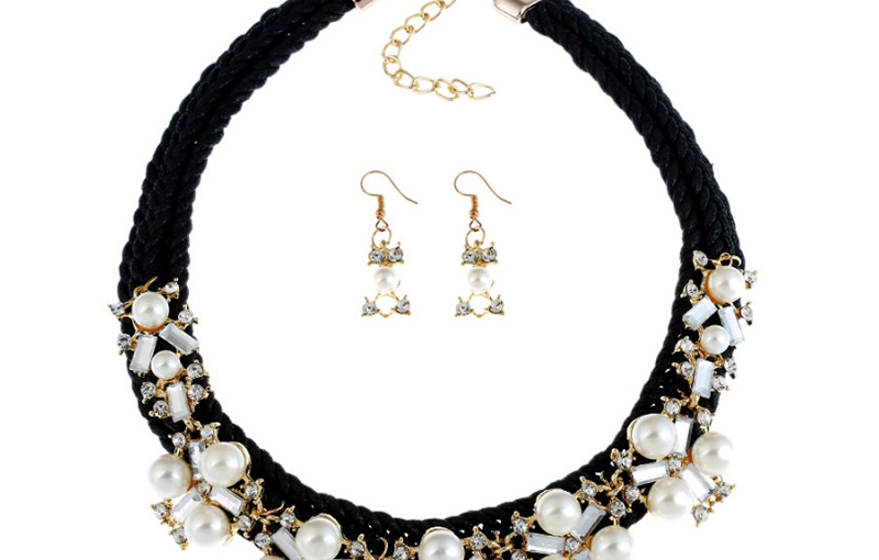 Fashion Black Pearl Decorated Jewelry Set,Jewelry Sets