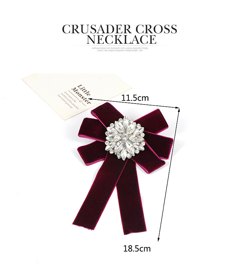 Fashion Claret Red+white Flower Shape Decorated Bowknot Brooch,Korean Brooches