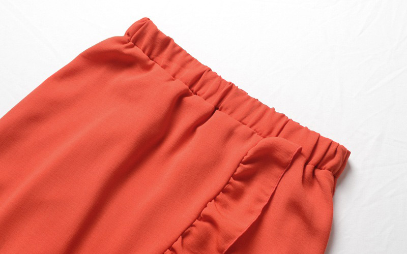 Fashion Orange Pure Color Decorated Skirt,Skirts