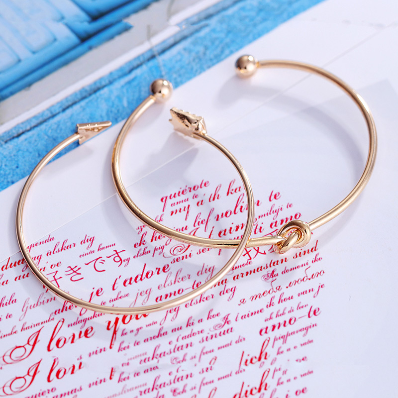 Fashion Gold Color Bowknot&arrow Shape Decorated Bracelet (3 Pcs ),Fashion Bangles