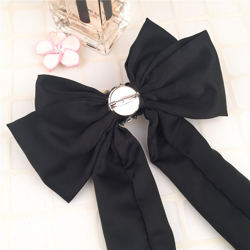 Trendy Gray Round Shape Diamond Decorated Bowknot Brooch,Korean Brooches
