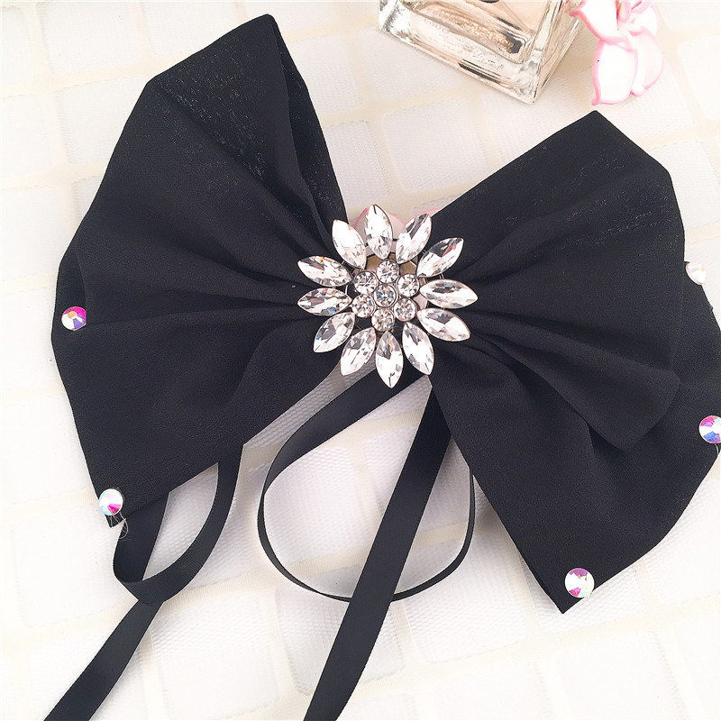 Trendy Pink Oval Shape Diamond Decorated Bowknot Brooch,Korean Brooches