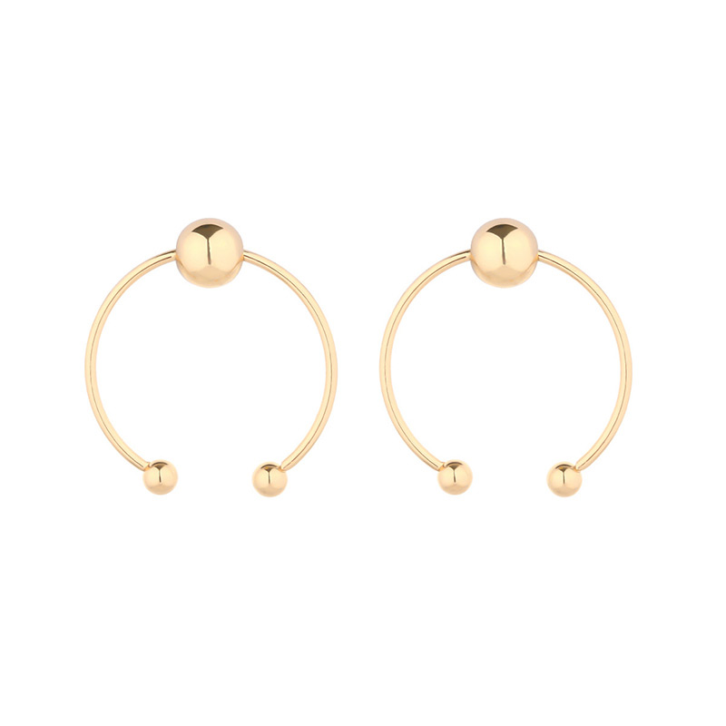 Elegant Gold Color C Shape Design Pure Color Earrings,Stud Earrings