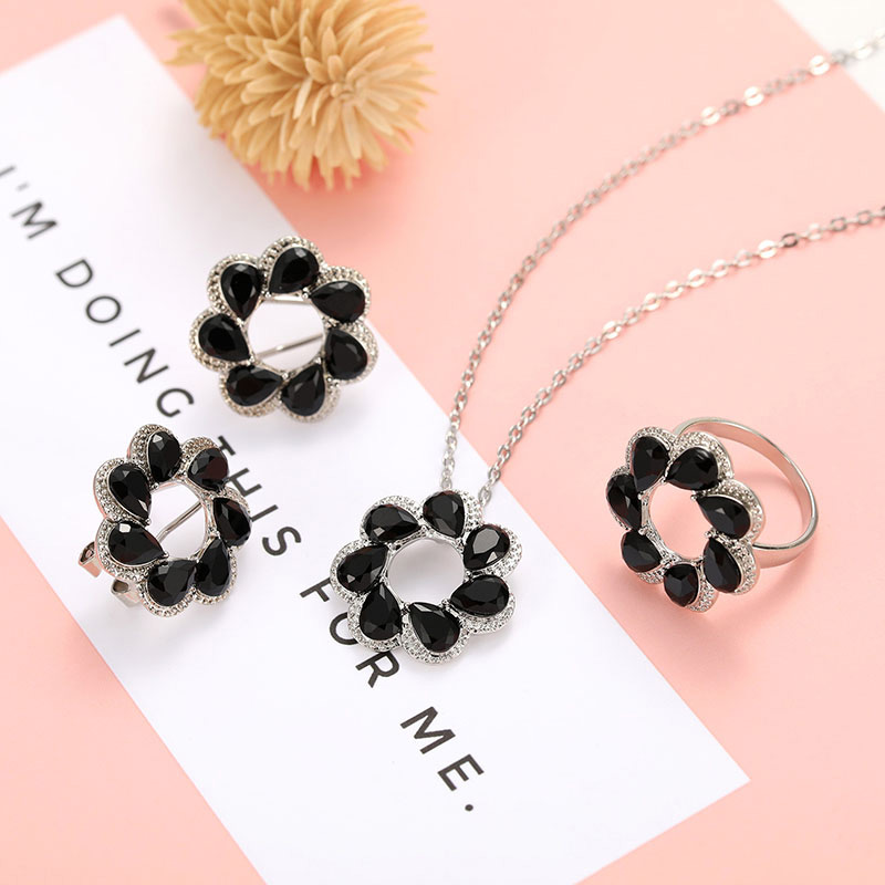 Fashion Silver Color Flower Decorated Hollow Out Jewelry Sets,Jewelry Sets