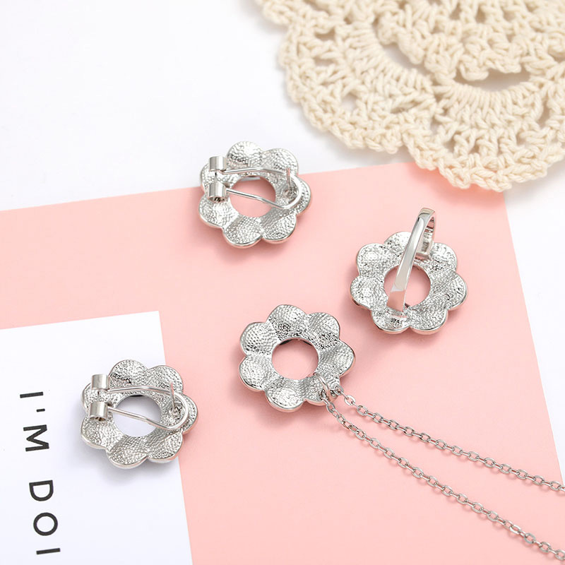 Fashion Silver Color Flower Decorated Hollow Out Jewelry Sets,Jewelry Sets