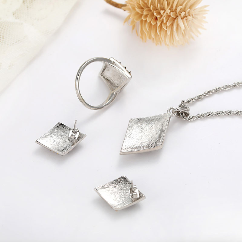 Fashion Silver Color Rhombus Shape Design Jewelry Sets,Jewelry Sets
