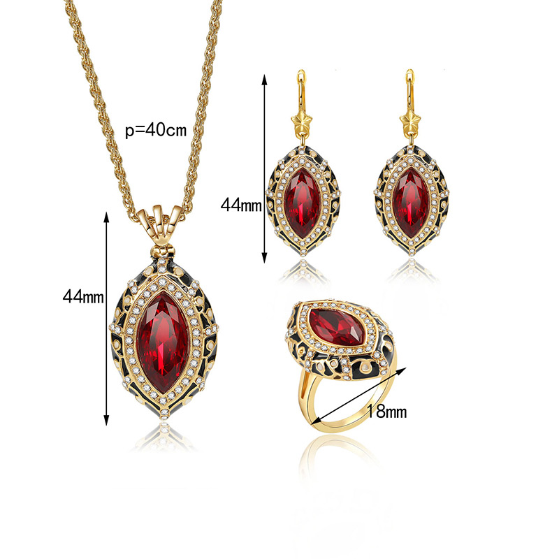 Fashion Gold Color Oval Shape Diamond Decorated Jewelry Sets,Jewelry Sets