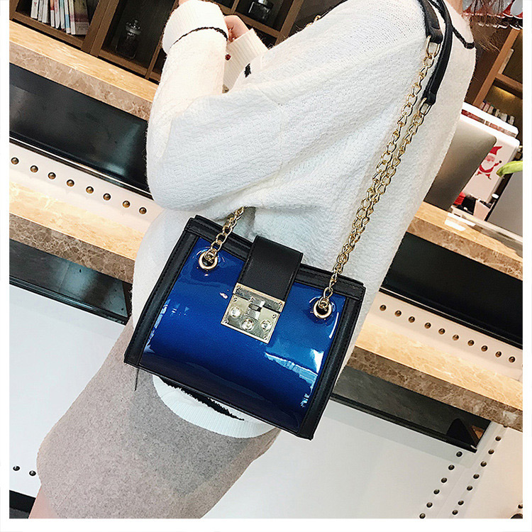Fashion Blue Square Shape Decorated Bag,Shoulder bags
