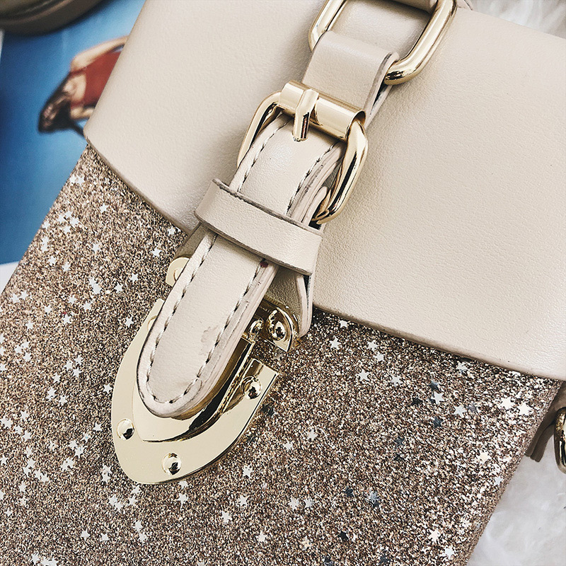 Fashion Gold Color Paillette Shape Decorated Bag,Handbags
