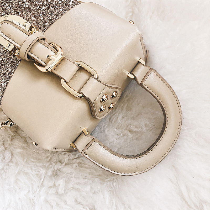 Fashion Gold Color Paillette Shape Decorated Bag,Handbags