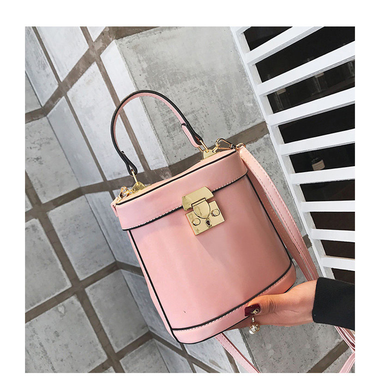 Fashion Pink Pure Color Decorated Bag,Handbags