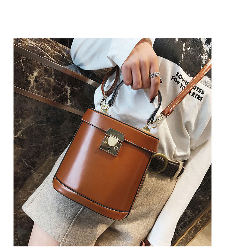 Fashion Brown Pure Color Decorated Bag,Handbags