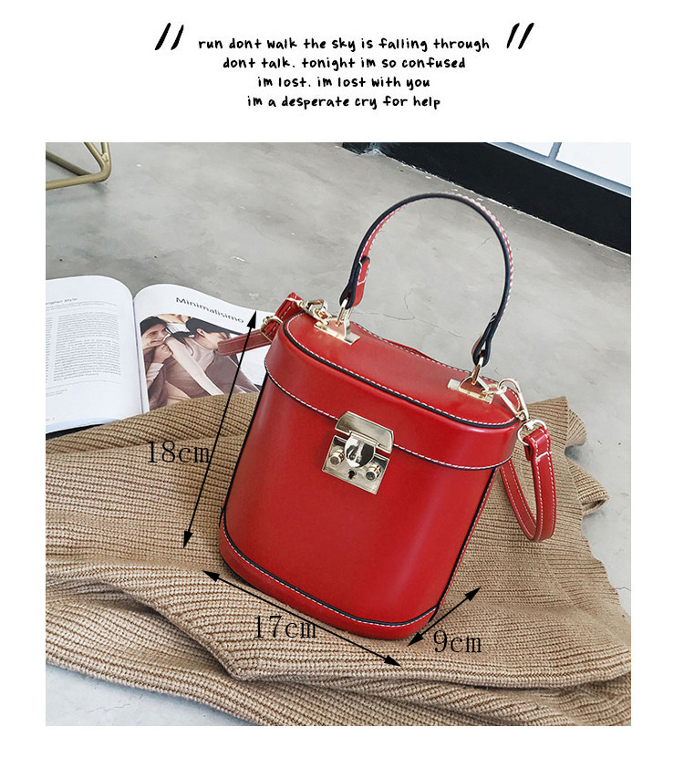 Fashion Red Pure Color Decorated Bag,Handbags