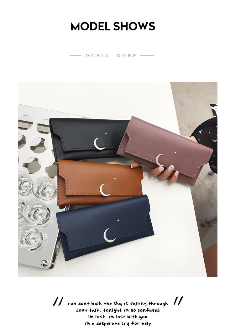 Fashion Black Moon Shape Decorated Wallet,Wallet