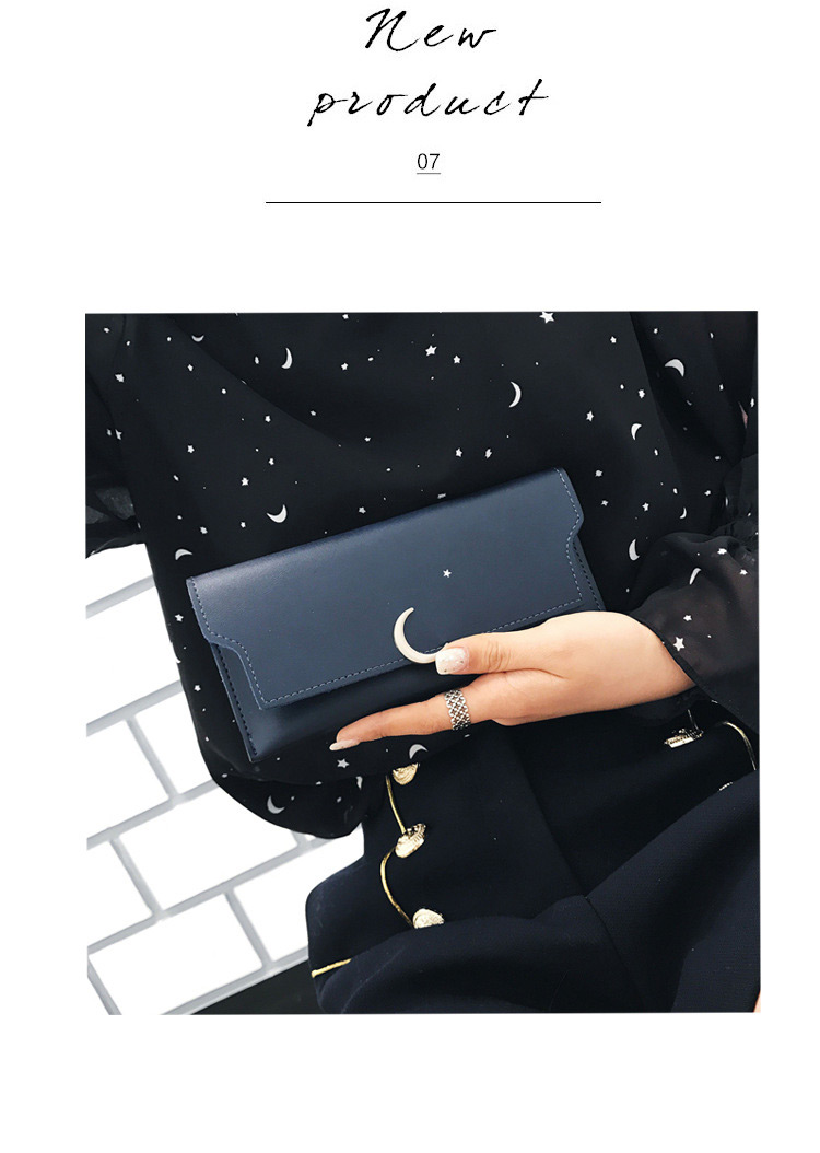 Fashion Black Moon Shape Decorated Wallet,Wallet