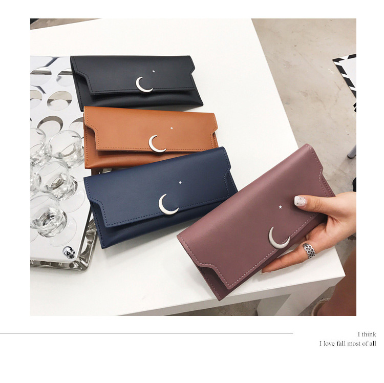 Fashion Brown Moon Shape Decorated Wallet,Wallet