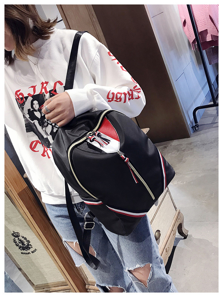 Trendy Black Long Tassel Decorated Backpack,Backpack