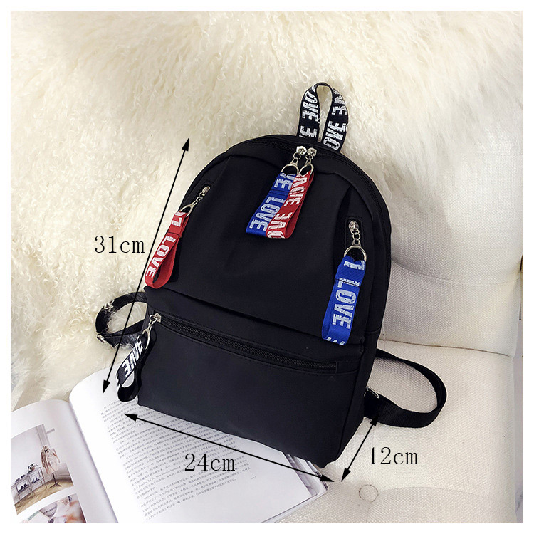 Trendy Black Letter Pattern Decorated Backpack,Backpack