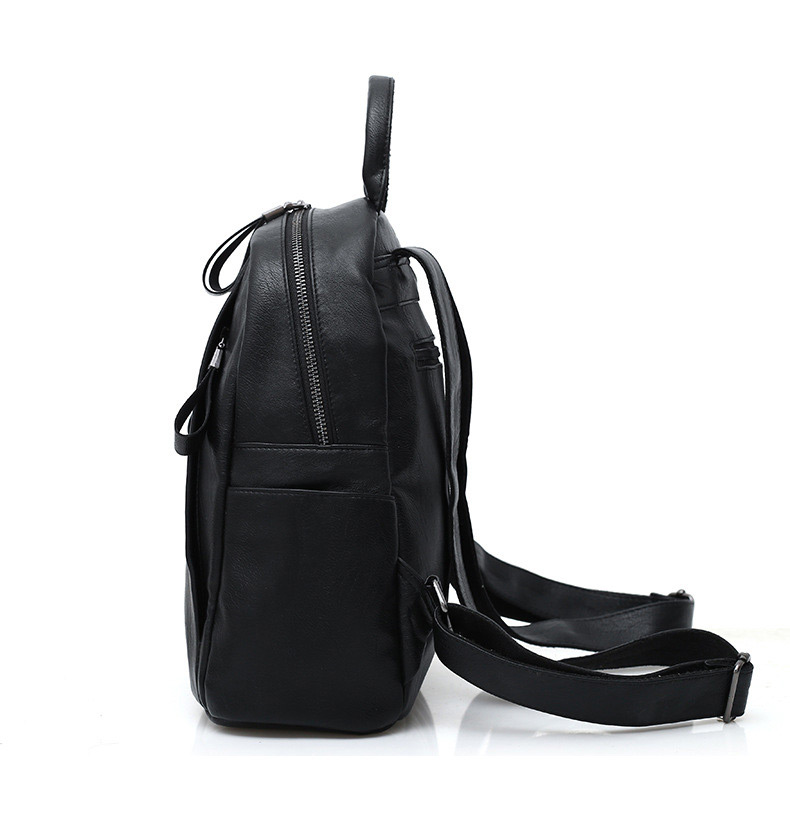 Trendy Black Pure Color Decorated Backpack(with Bear),Backpack