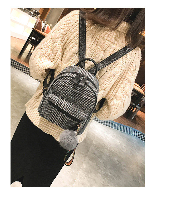 Trendy Brown Grid Pattern Decorated Backpack,Backpack