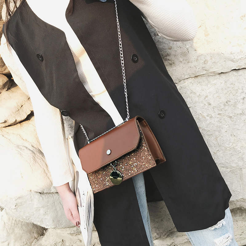 Fashion Brown Round Shape Pendant Decorated Shoulder Bag,Shoulder bags