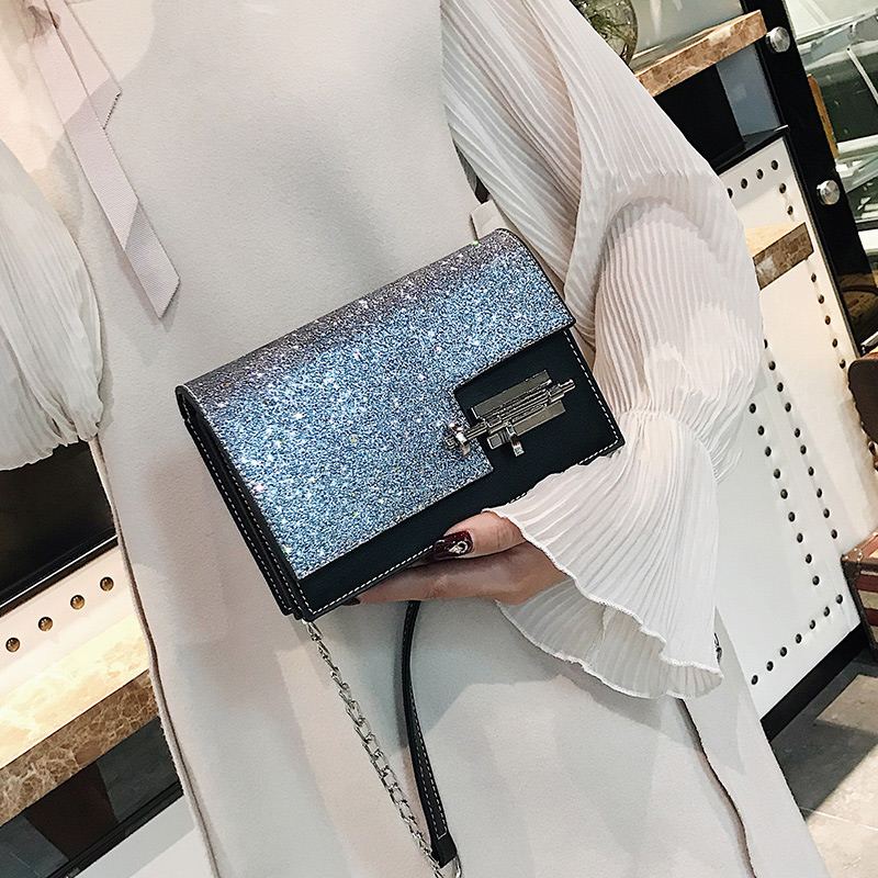 Fashion Silver Color Square Shape Buckle Decorated Shoulder Bag,Shoulder bags