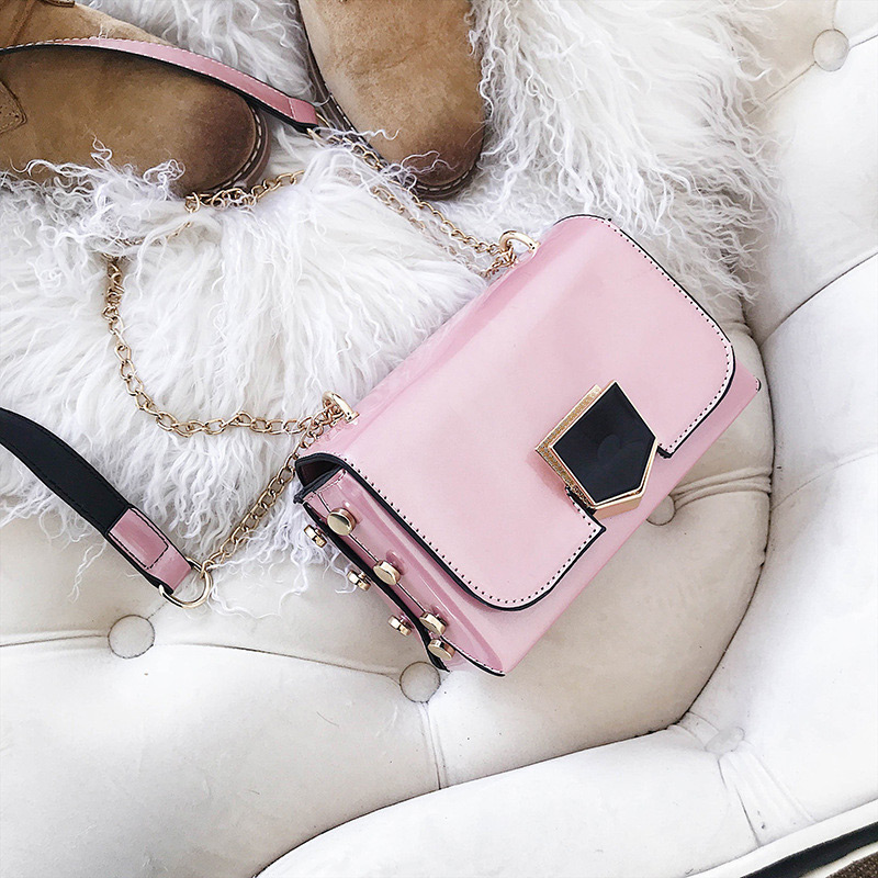 Fashion Pink Pure Color Decorated Simple Shoulder Bag,Shoulder bags