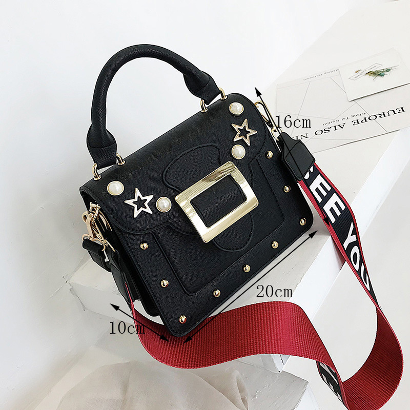 Fashion Black Stars Shape Pattern Decorated Shoulder Bag,Handbags
