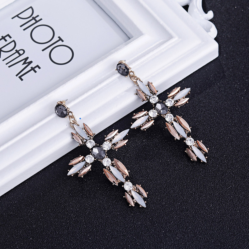 Fashion Champagne Oval Shape Diamond Decorated Earrings,Drop Earrings