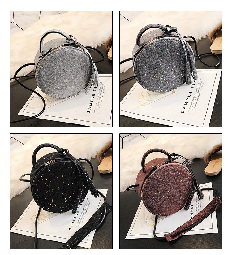 Lovely Silver Color Round Shape Decorated Bag,Handbags