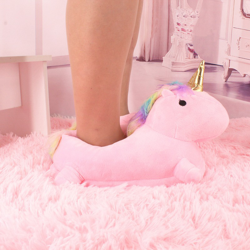 Fashion Pink Unicorn Shape Decorated Shoes,Slippers