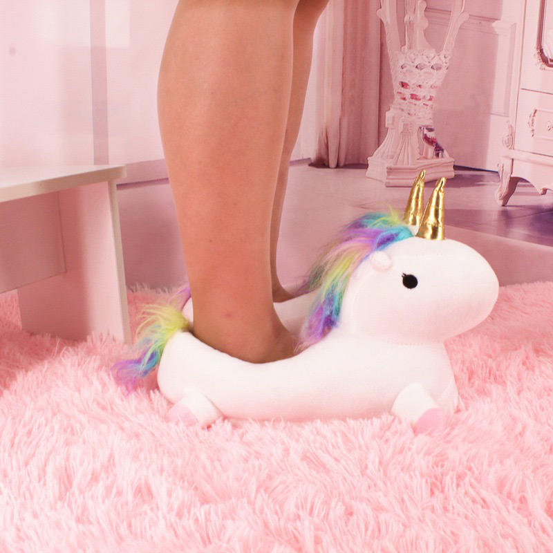 Fashion White Unicorn Shape Decorated Shoes,Slippers