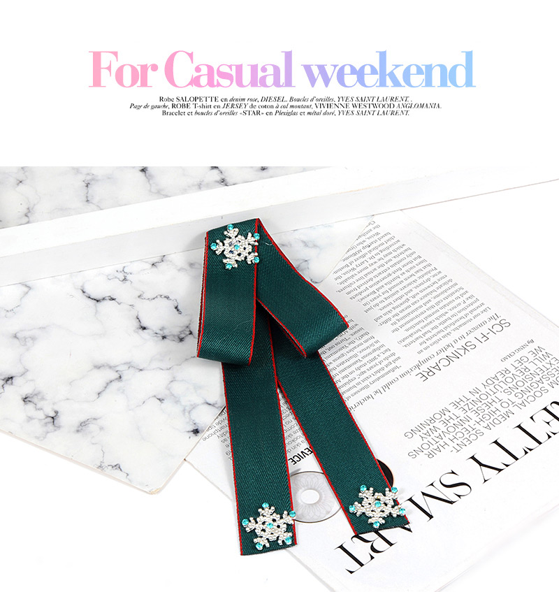 Fashion Green Snowflake Shape Decorated Bowknot Brooch,Korean Brooches