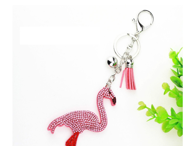 Lovely Pink Flamingo&tassel Decorated Ornaments,Fashion Keychain
