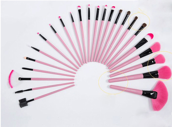 Fashion Black Sector Shape Decorated Cosmetic Brush(32pcs With Bag),Beauty tools